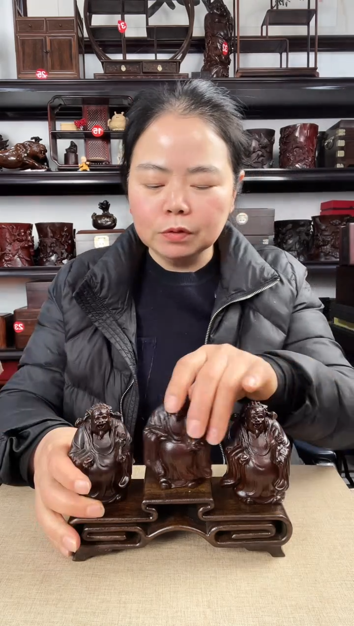 木大三连+福禄寿老李红木工艺品