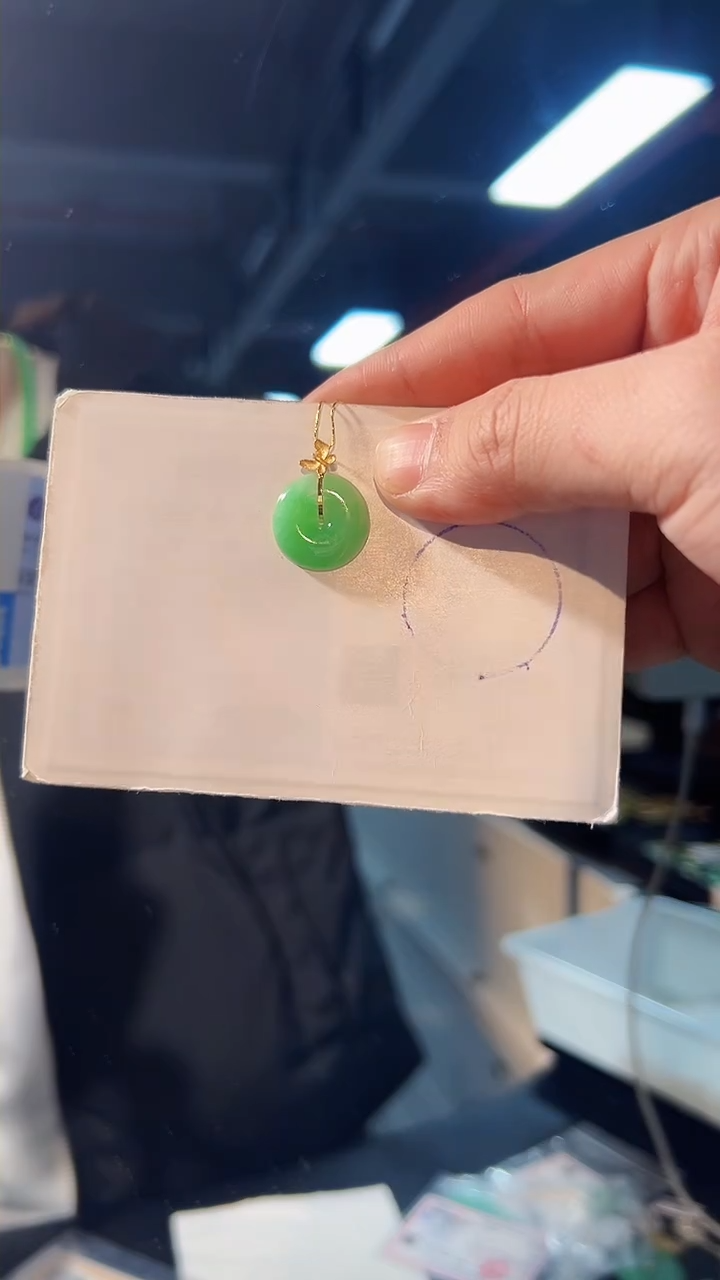 【闪购商品】翡翠颈饰18K金镶嵌缅料A货/支持复检/一件