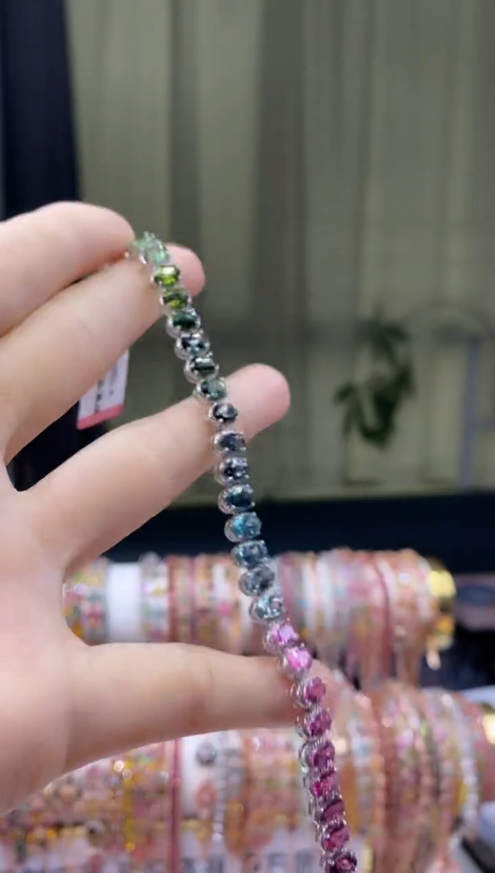 【闪购商品】碧玺手链银S925镶嵌56166561156616