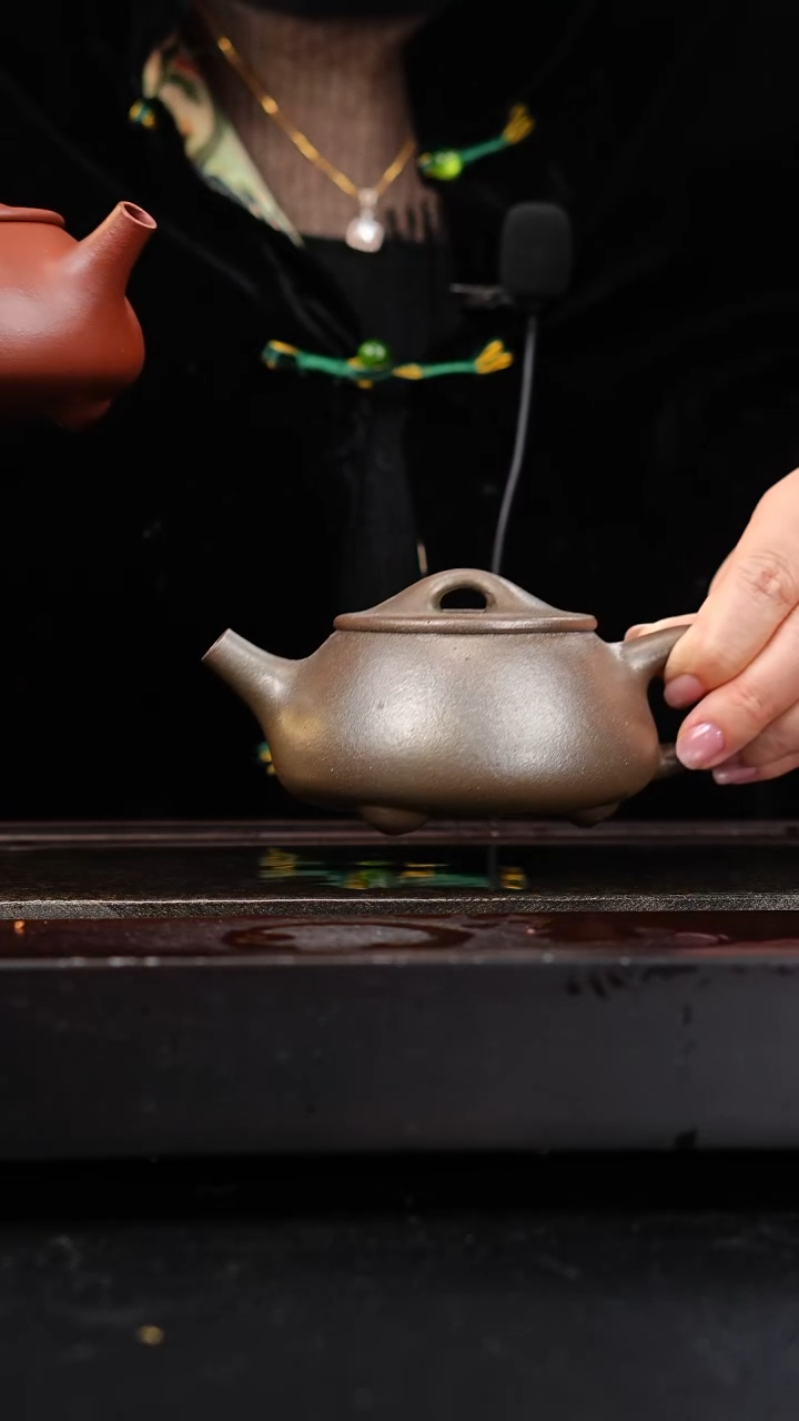 茶壶紫砂石黄龙血砂景舟石瓢还原烧250cc朱叶红