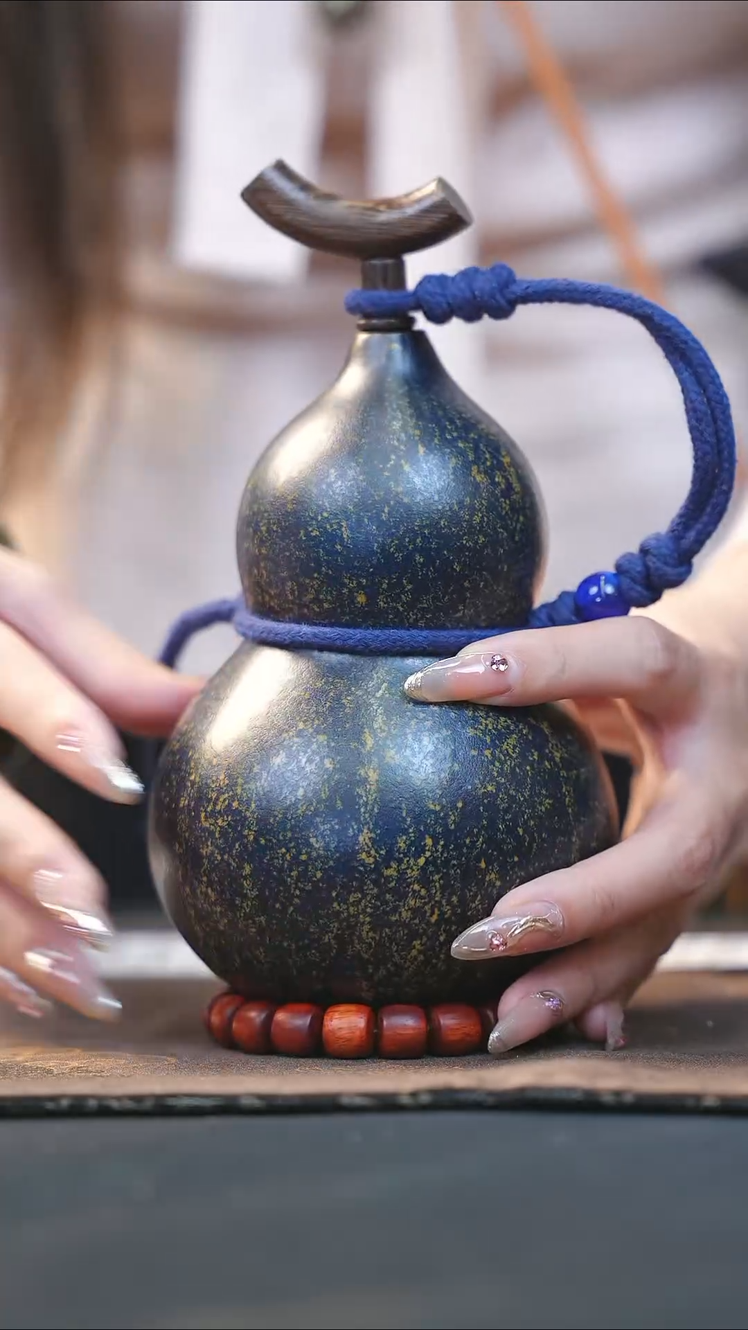 【闪购商品】WY122大漆酒葫芦不包手串及旋转底座