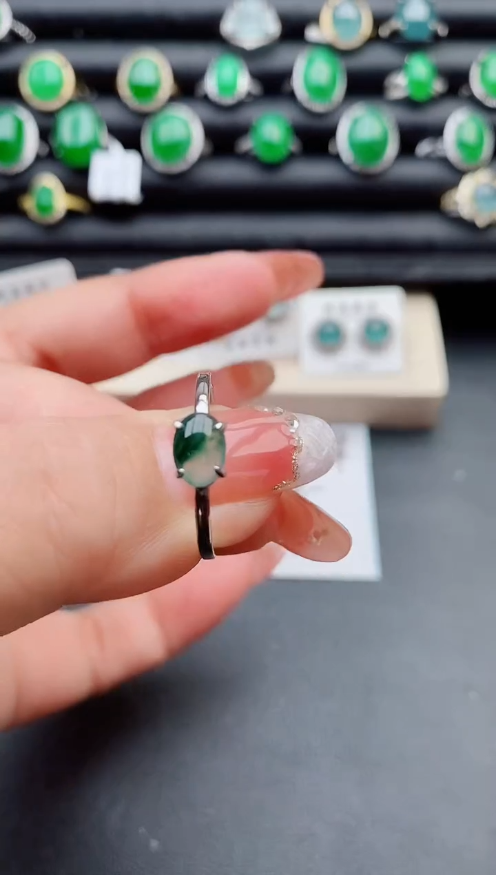 【闪购商品】翡翠戒指银S925镶嵌321321