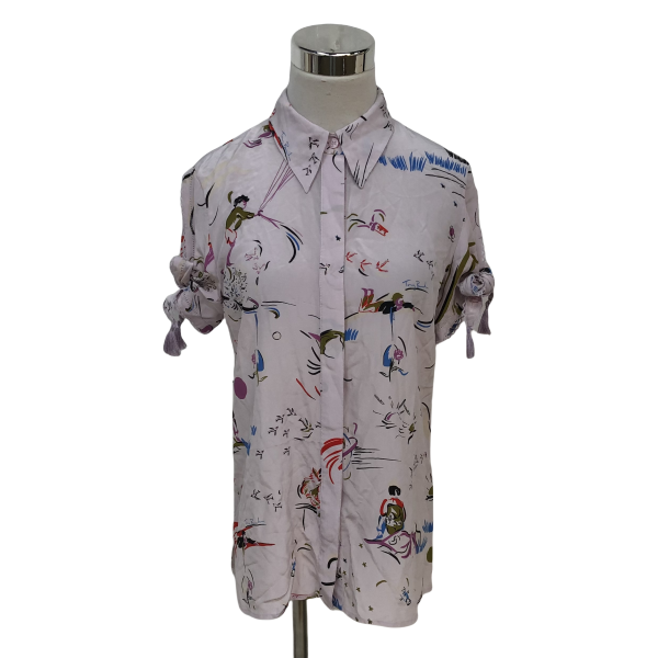 妃鱼/汤里柏琦/桑蚕丝/衬衫/95新/球八11