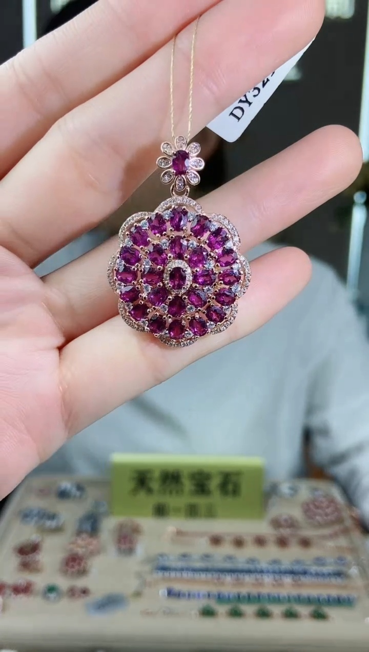 【闪购商品】石榴石颈饰银S925镶嵌颈饰