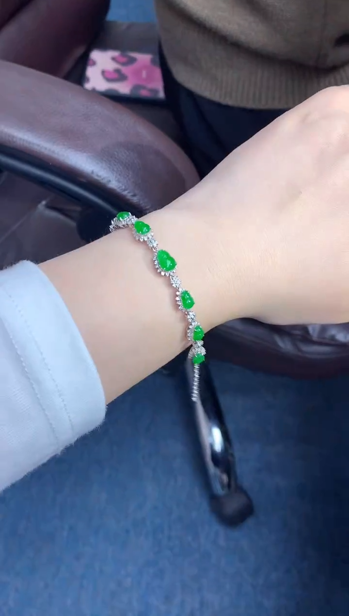 【闪购商品】翡翠手串18K金镶嵌485-中国好珍宝