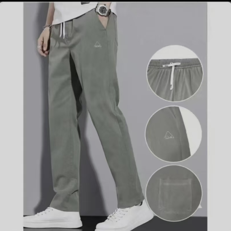 9055-男（垂坠感超好）（军绿）天丝牛仔长裤