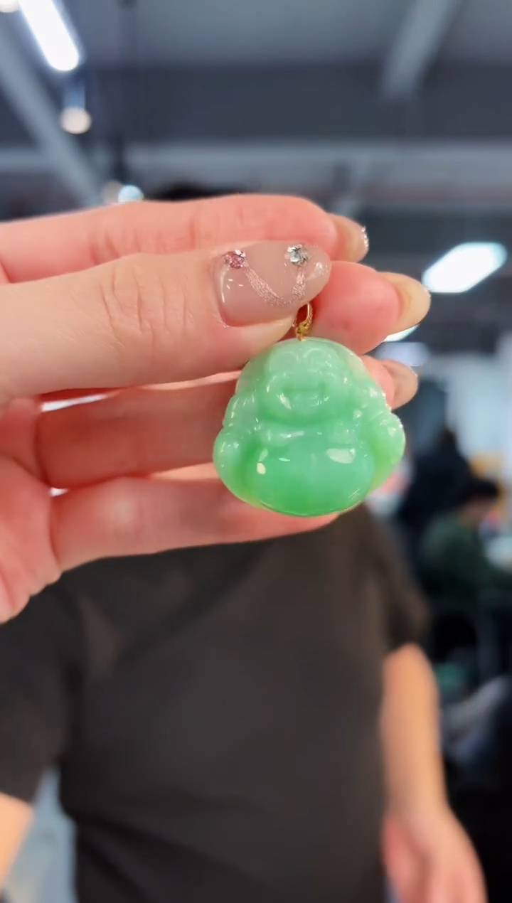 【闪购商品】翡翠颈饰18K金镶嵌缅料A货/支持复检/一件