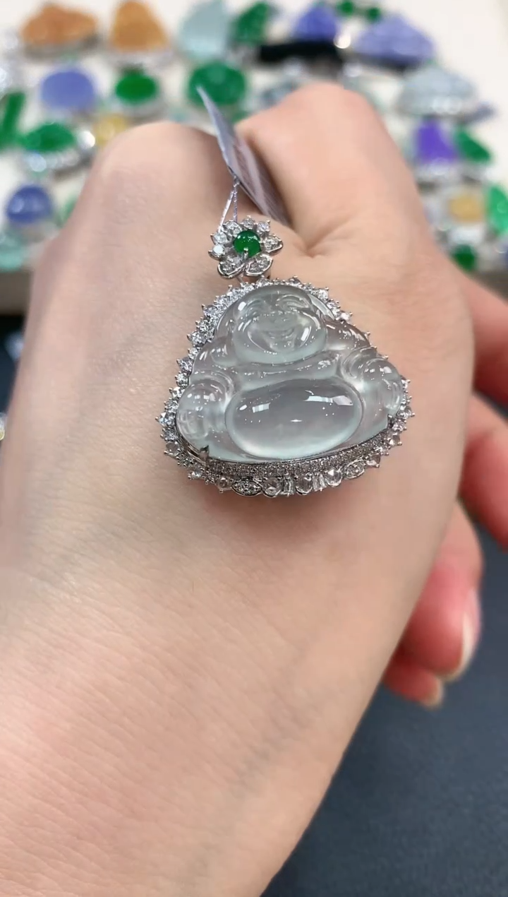 【闪购商品】翡翠吊坠(不含链)18K金镶嵌m18