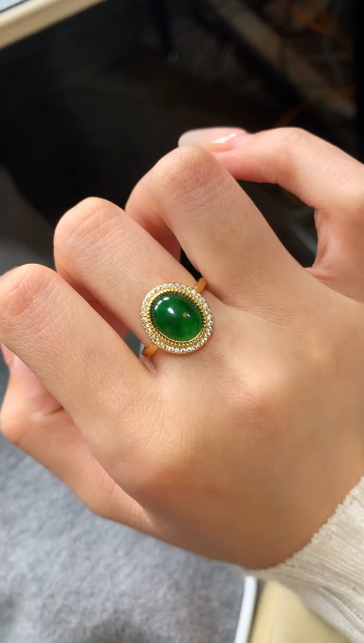 【闪购商品】翡翠戒指银S925镶嵌458678767