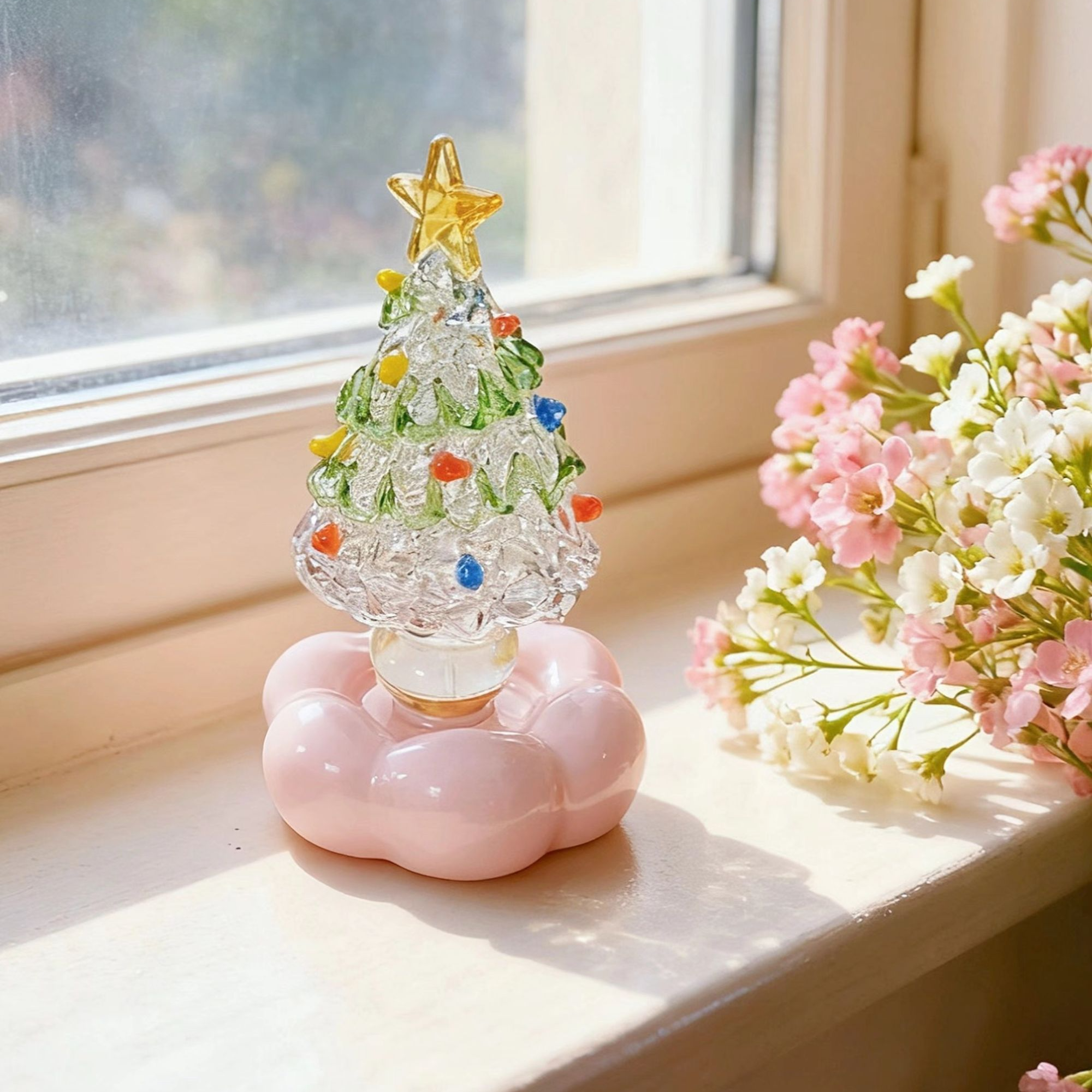 景德镇网红转转圣诞树ins风琉璃转转陶瓷小摆件可爱手工创意礼品