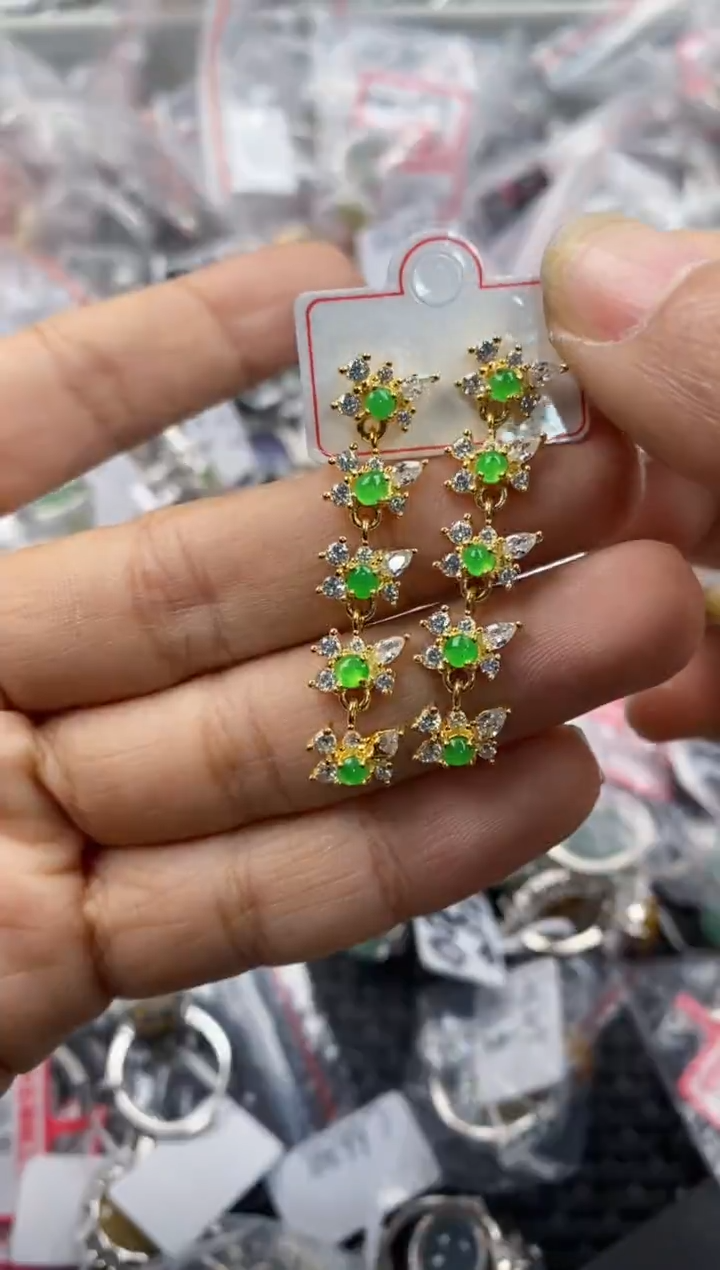 银S925镶嵌戒指翡翠444---6