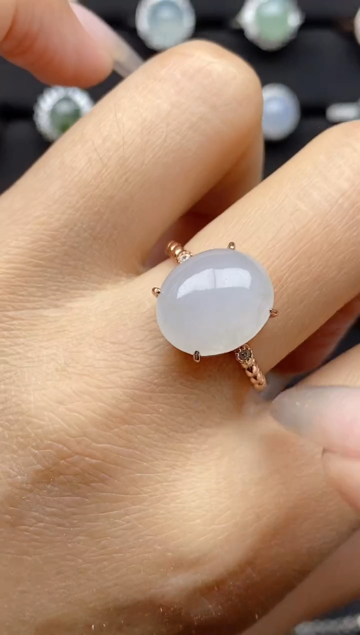 【闪购商品】翡翠戒指银S925镶嵌 S925银镶嵌翡翠戒指