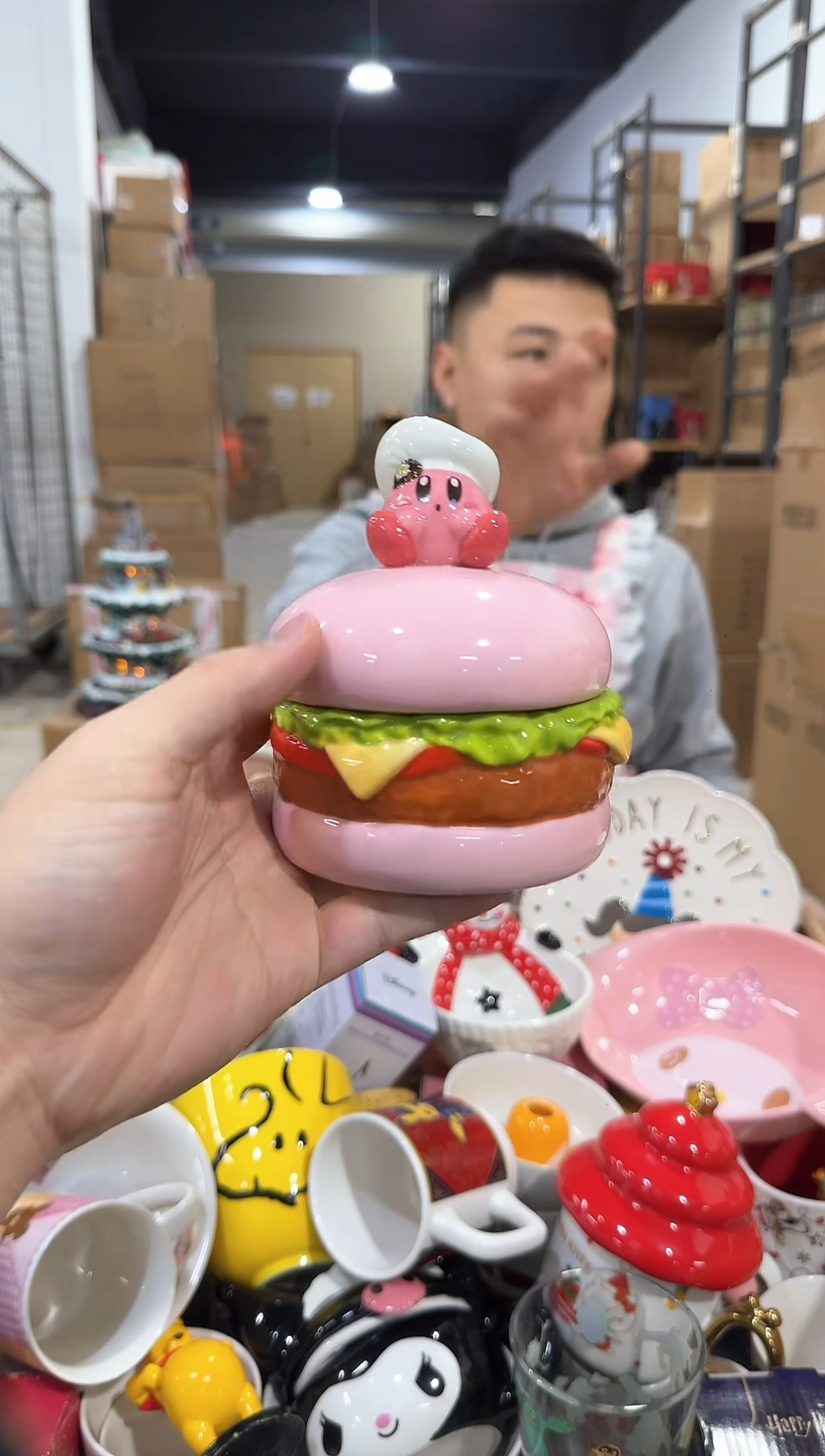 瓷片星之卡比汉堡首饰罐