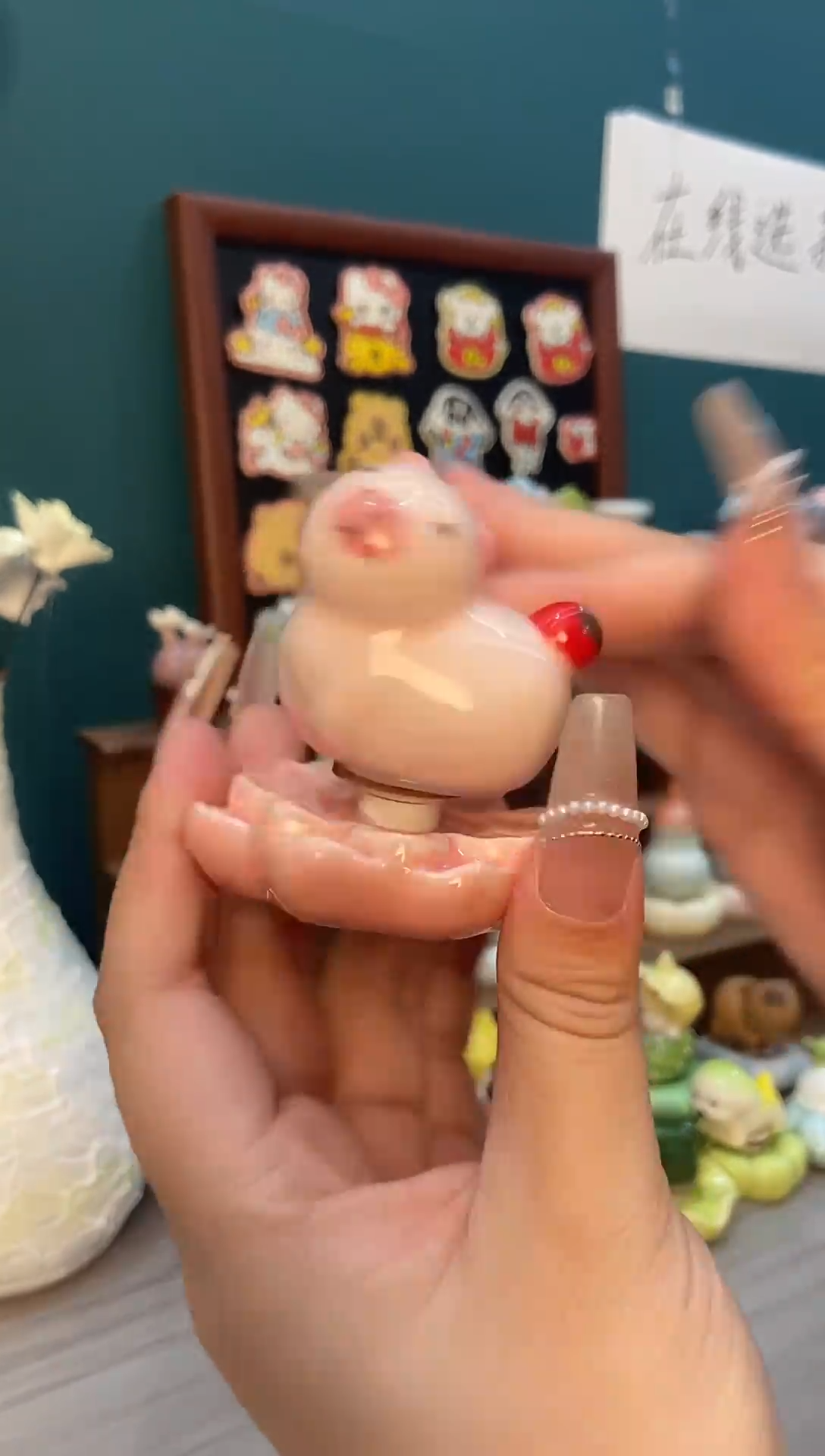 摆件陶粉色卡皮吧啦葫芦景德镇陶瓷1个装