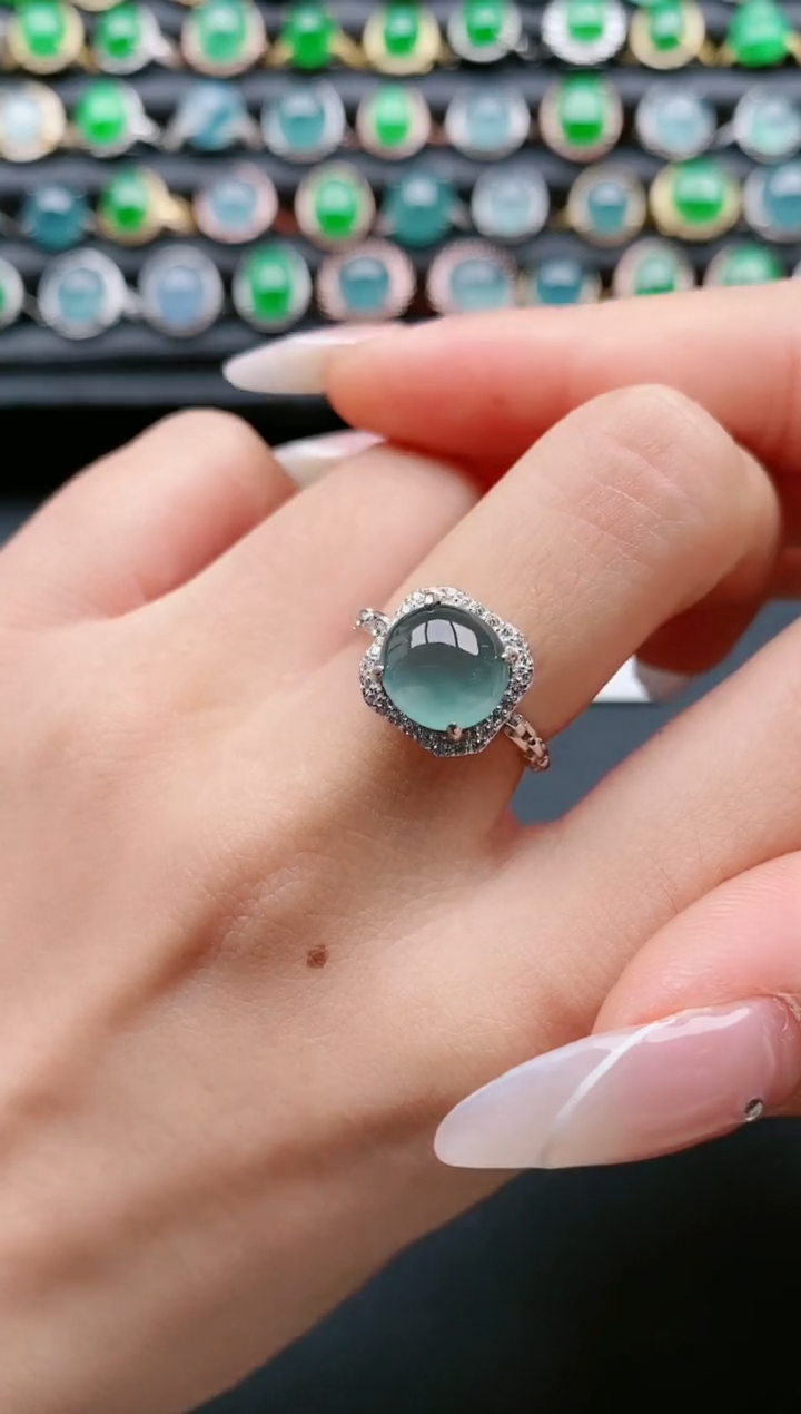 【闪购商品】翡翠戒指银S925镶嵌111111111