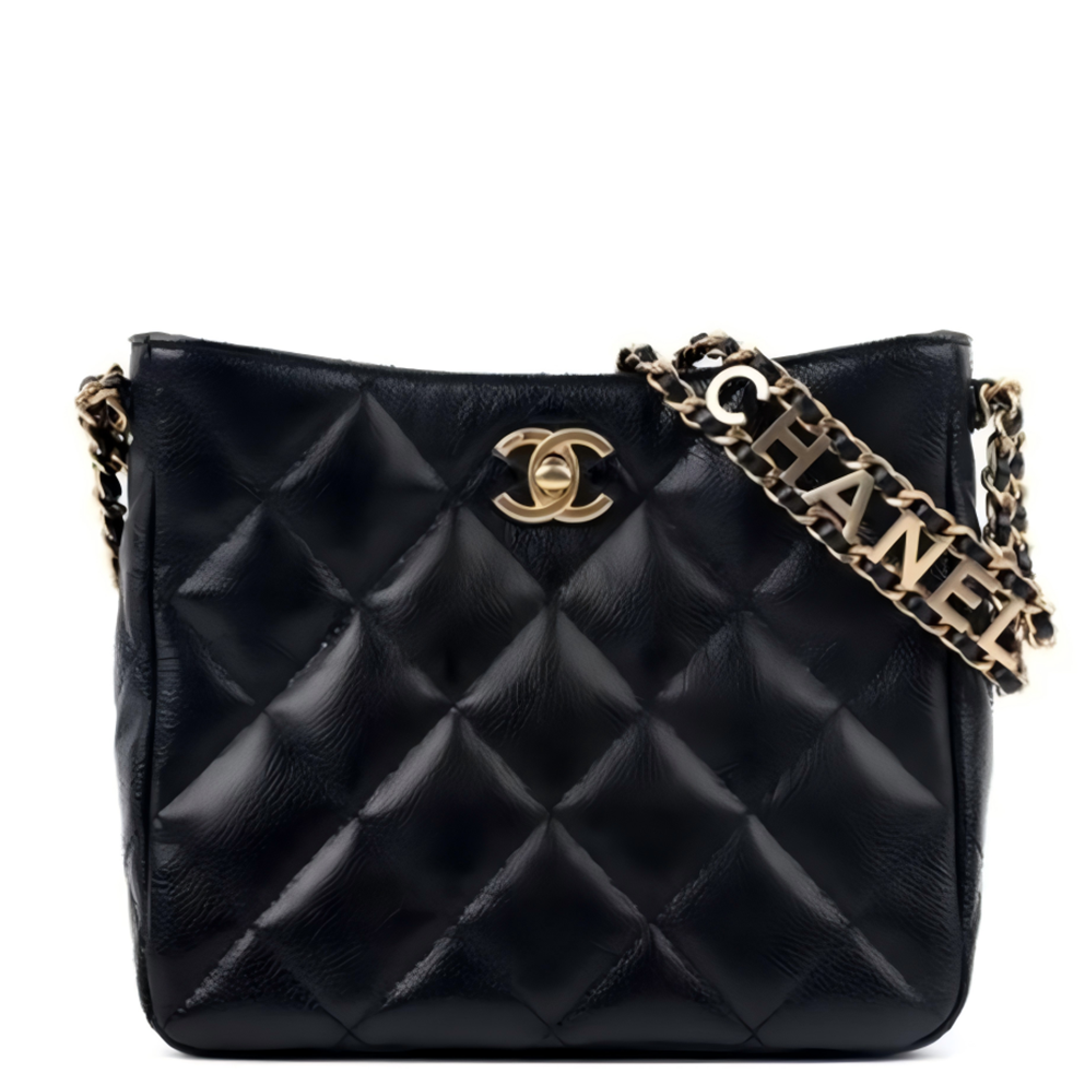 未使用 Chanel/香奈儿 22s黑金芯片款hobo单肩腋下包