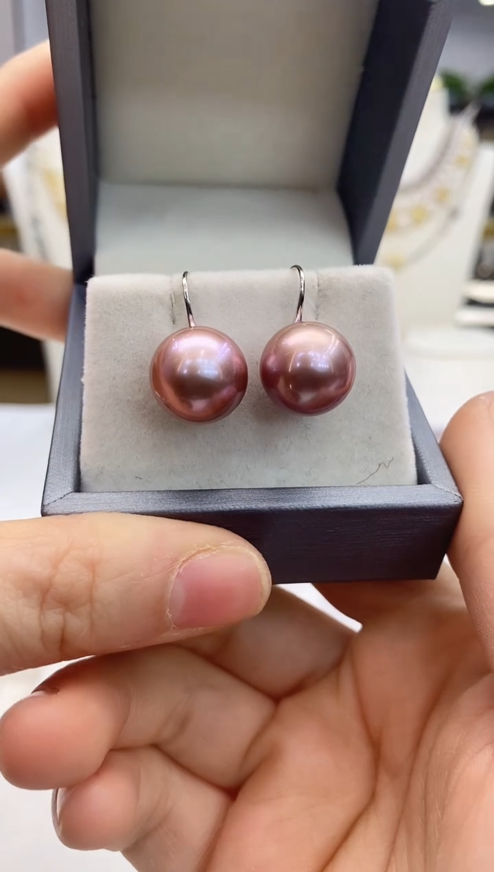 【闪购商品】淡水珍珠耳饰18K金镶嵌淡水耳饰  k白