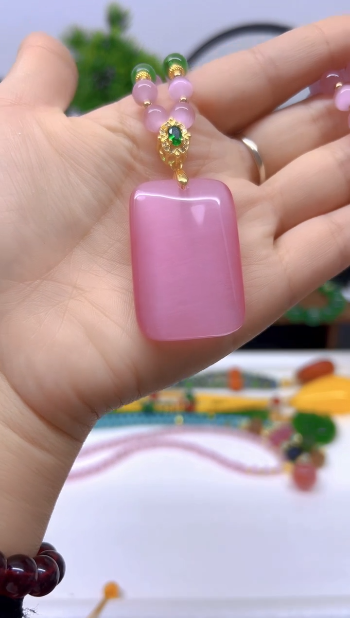 【闪购商品】碧玺猫眼毛衣链未镶嵌毛衣链M326