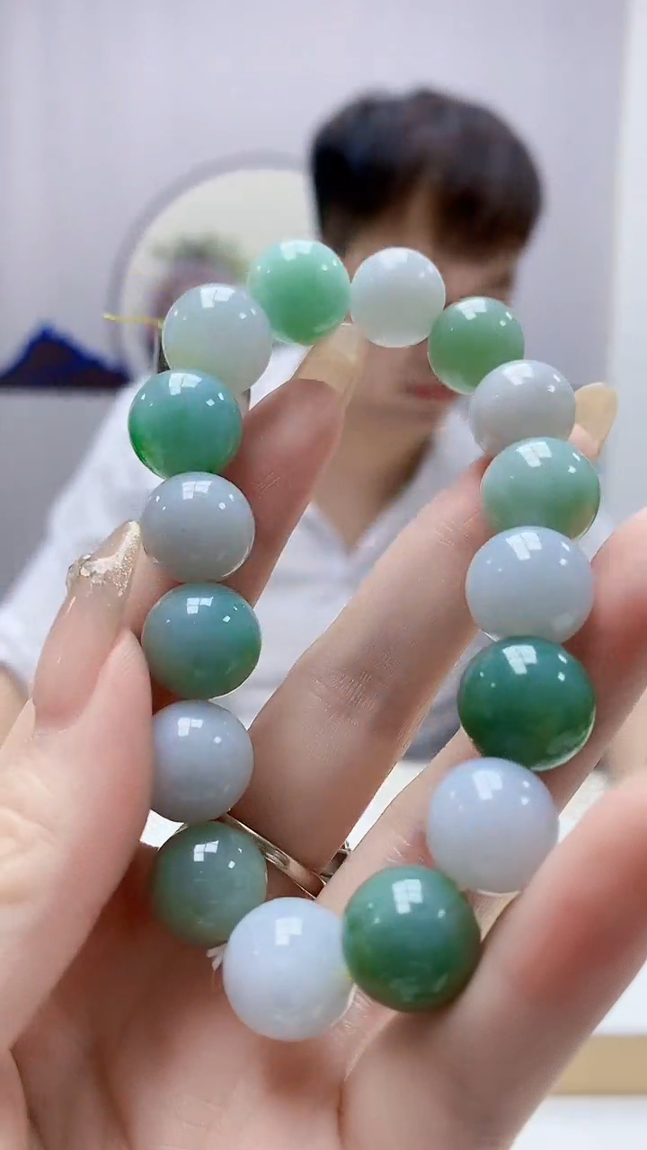 未镶嵌定制翡翠4868DD-毛货手串70