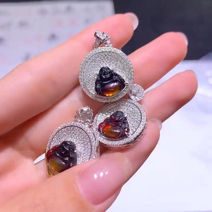 【逍遥】琥珀红蓝珀佛公吊坠*536/125/多样性发/1件