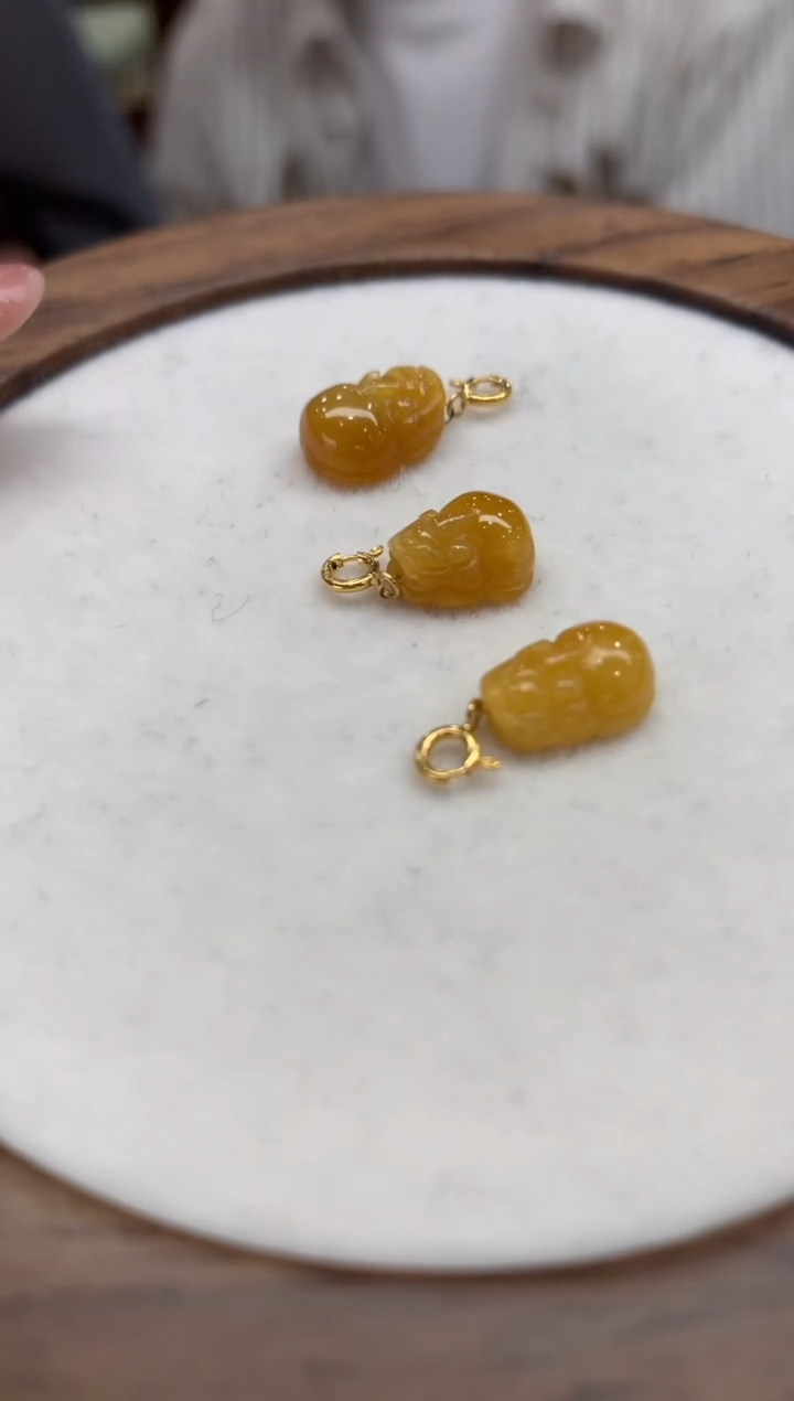 翡翠18K金镶嵌吊坠(不含链)貔貅 多样性发货1件