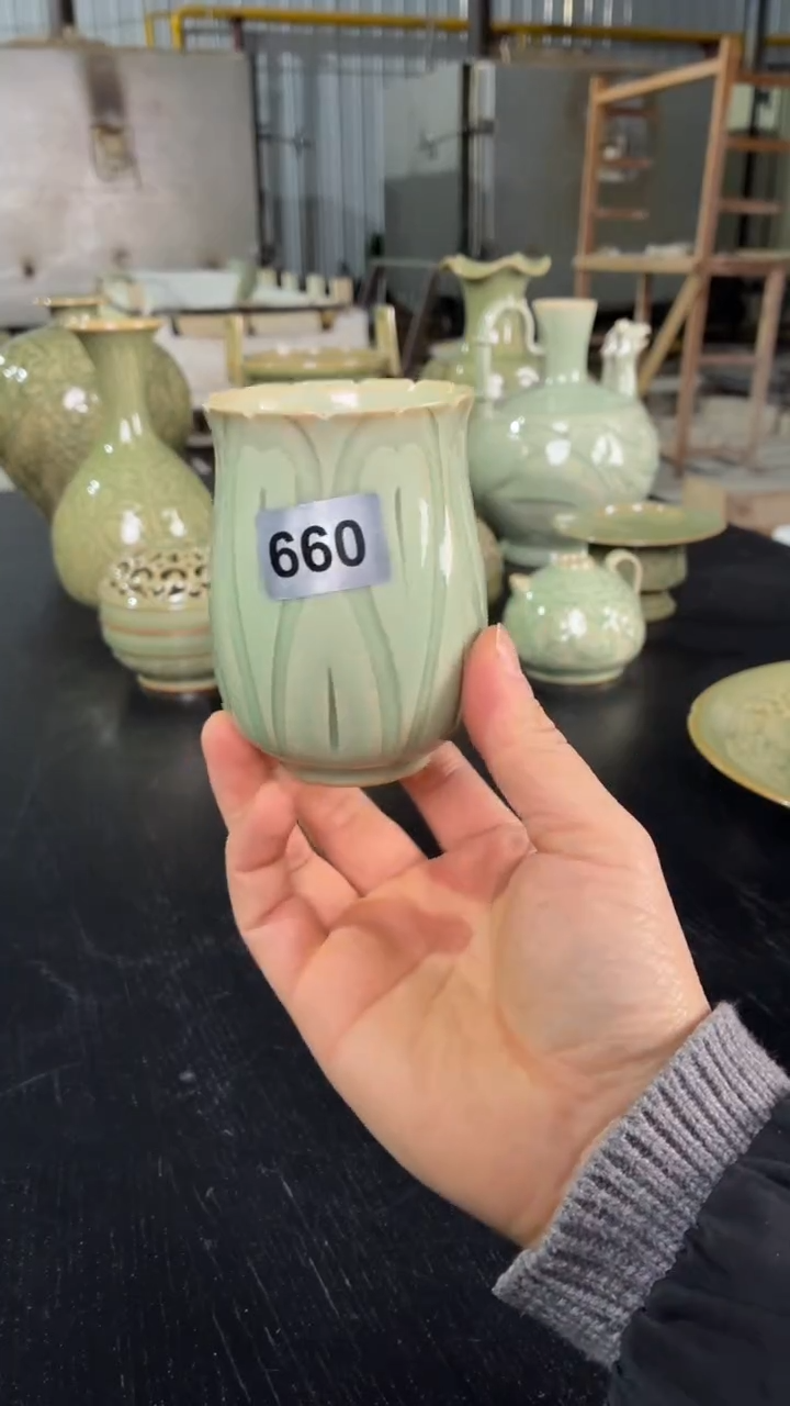 耀州窑仰山玲珑杯660