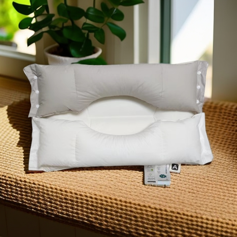 全棉护颈枕护颈牵引枕不压脸不压耳枕头单人枕芯成人枕头