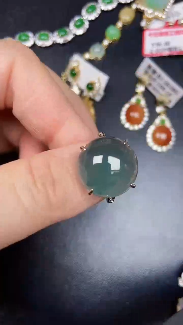 银S925镶嵌戒指翡翠5500