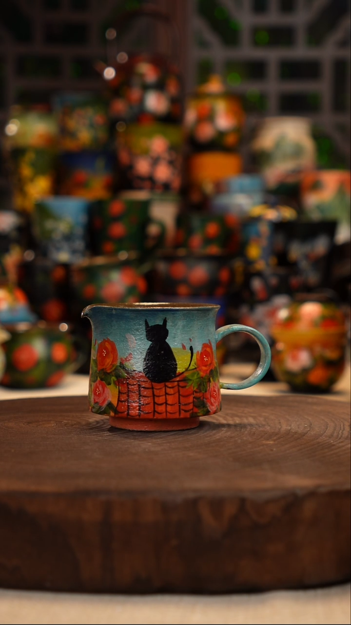 油画    釉下彩   杯子