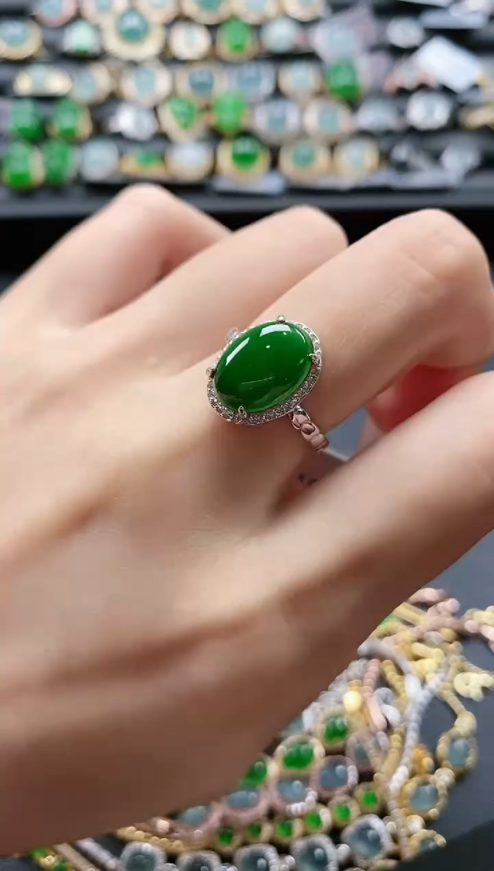 【闪购商品】翡翠戒指银S925镶嵌51151