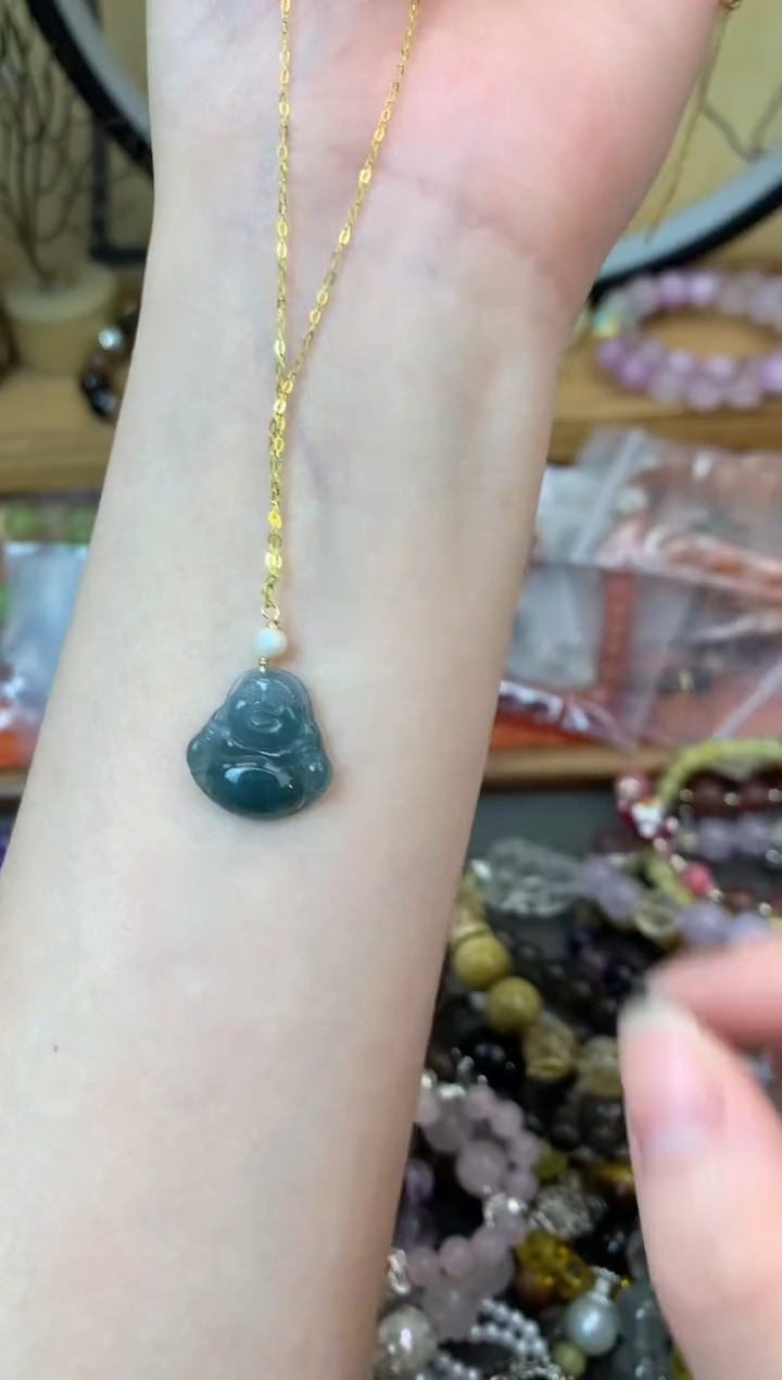 【闪购商品】翡翠项链银S925镶嵌233项链