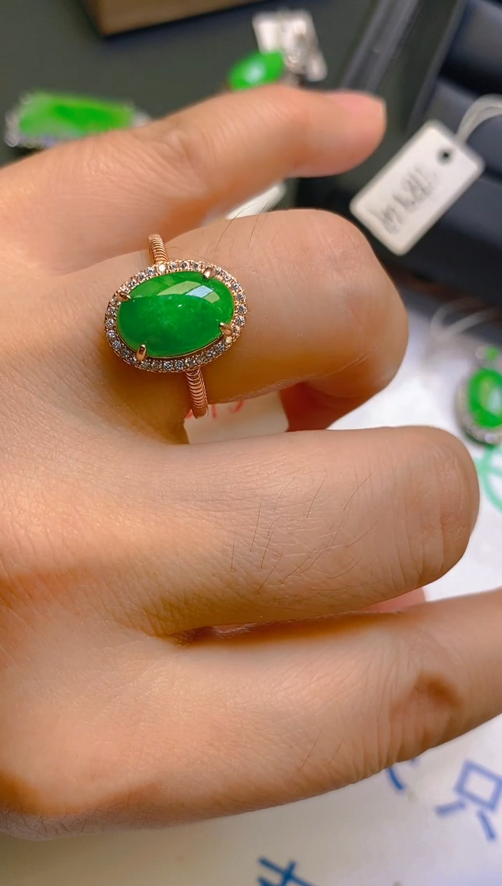 【闪购商品】翡翠耳饰银S925镶嵌天然A货翡翠1