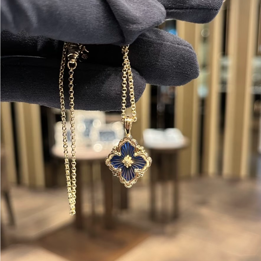 18K金小号布布四叶草项链 CZ (定制品质48小时鉴赏期)