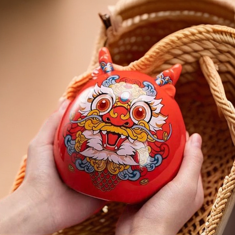 高端龙头存钱罐红色