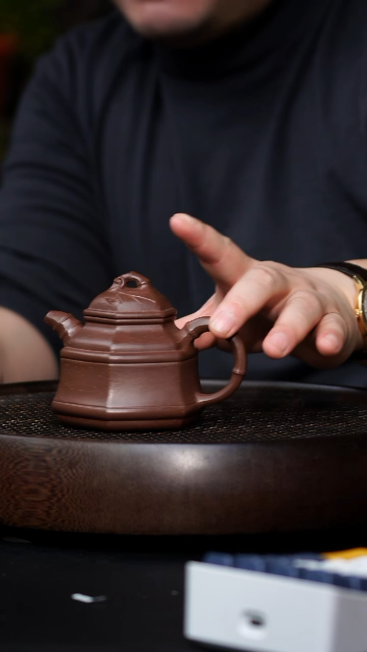 JCY-0450六方竹鼎-紫泥-205cc