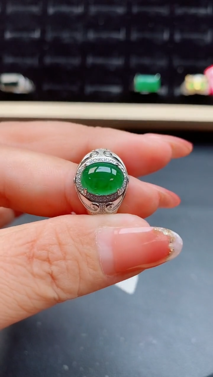 【闪购商品】翡翠戒指银S925镶嵌508050