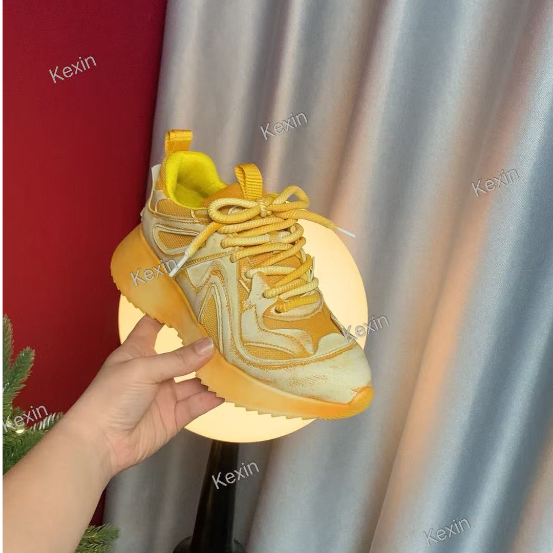 可鑫新款~【春带彩】~时尚轻奢 拼色潮流 舒适运动休闲阿甘女鞋