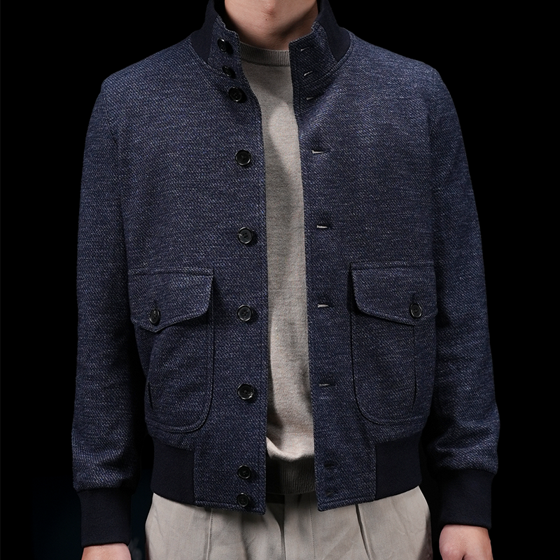 3% Three percent 深蓝时尚休闲飞行夹克外套