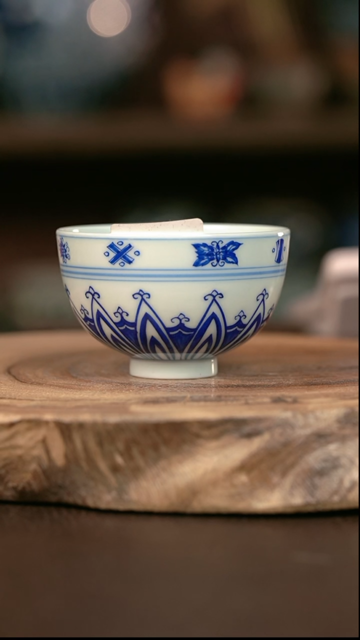 手绘 高温现代瓷  气窑  有暇  鸡心杯90C