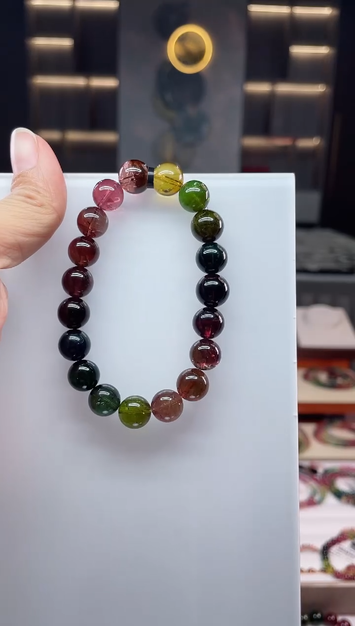 未镶嵌老矿碧玺单圈手串10mm+碧玺（多样性发一条）Q