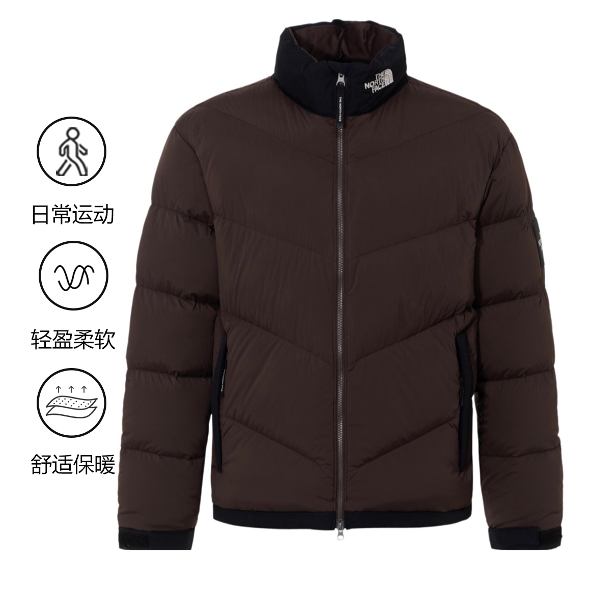THE NORTH FACE/北面Logo刺绣立领拉链长袖含羽绒外套NJ1DQ63