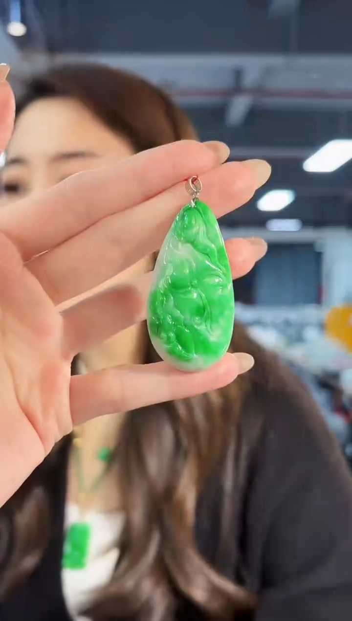 【闪购商品】翡翠颈饰18K金镶嵌缅料A货/支持复检/一件