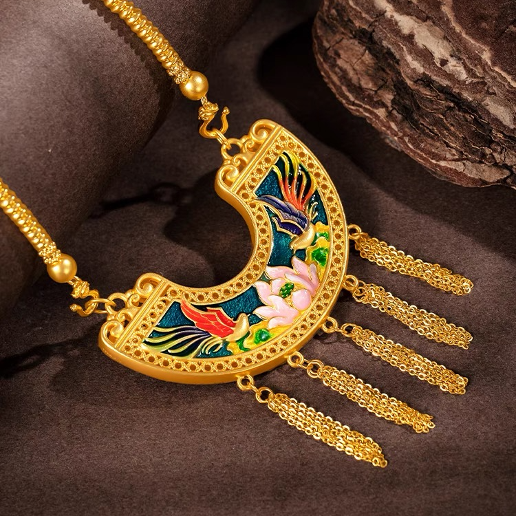 【晓韵专享】足金999投资金 5D喜鹊莲花彩虹送礼送合金链HJD894