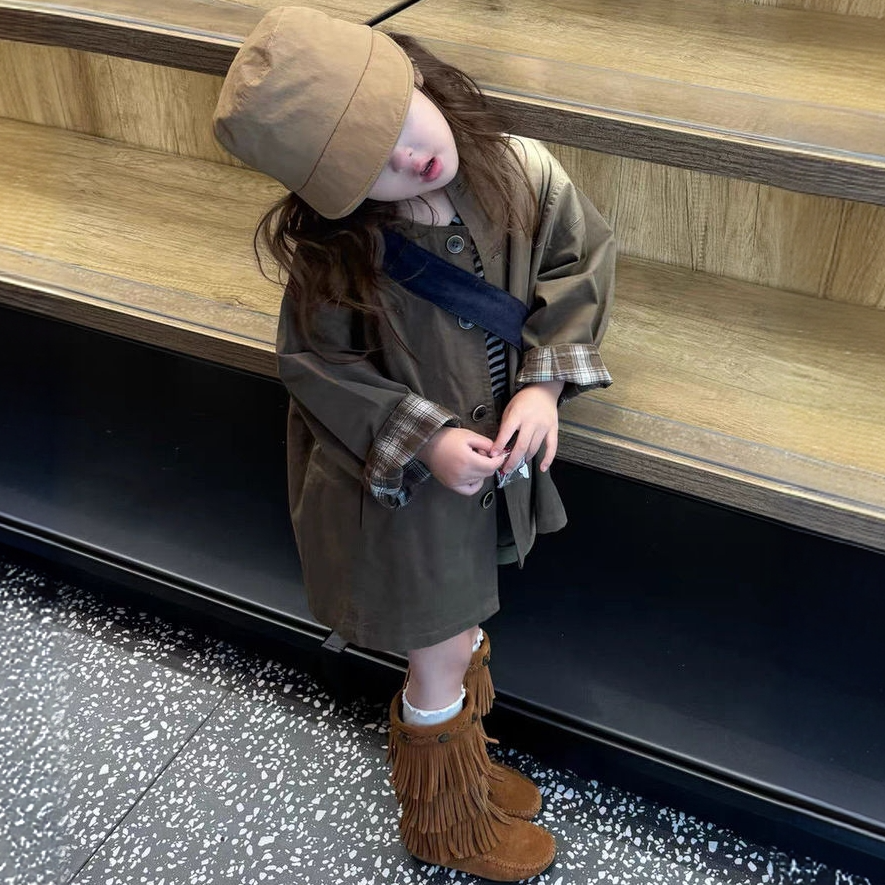 女童外套秋装洋气韩版风衣2025新款女孩时髦衣服儿童潮酷痞帅童装