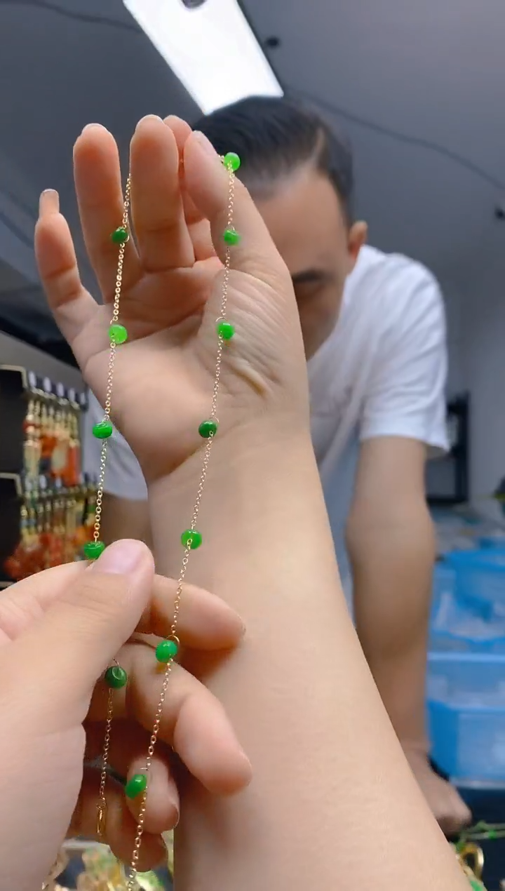 【闪购商品】翡翠耳饰合金0435翡翠锁骨链