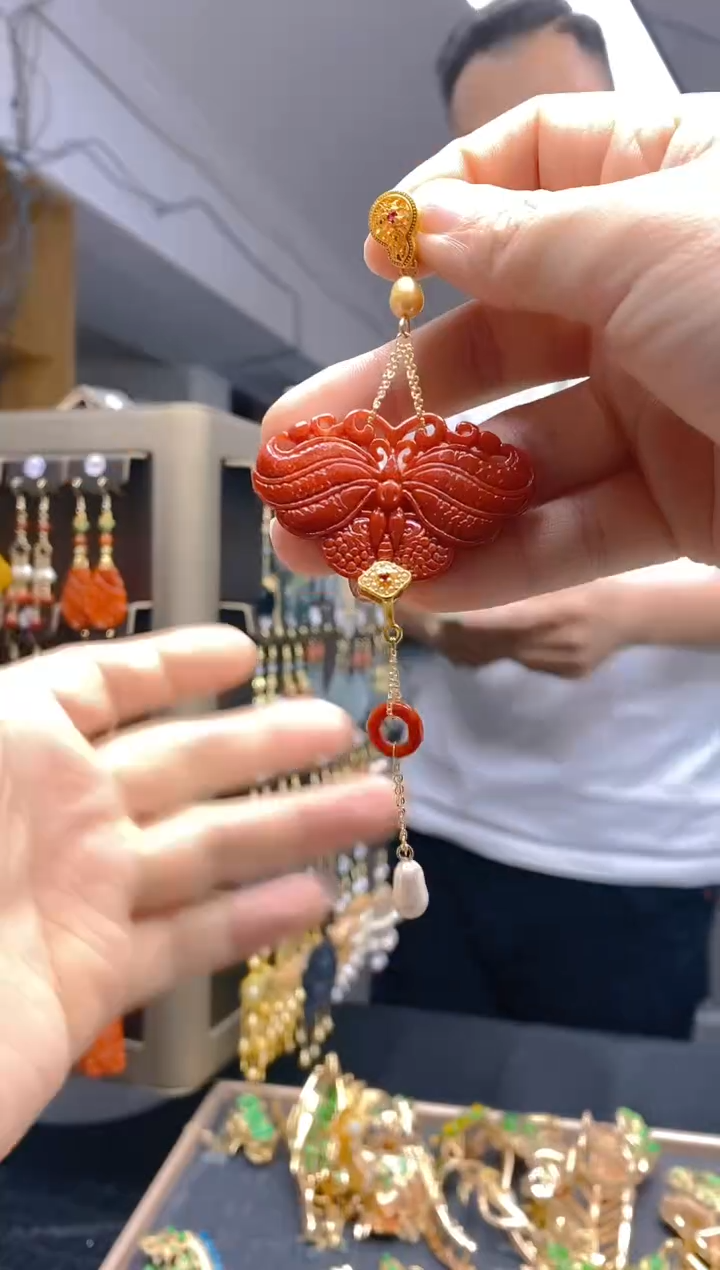 【闪购商品】翡翠耳饰合金300翡翠压襟