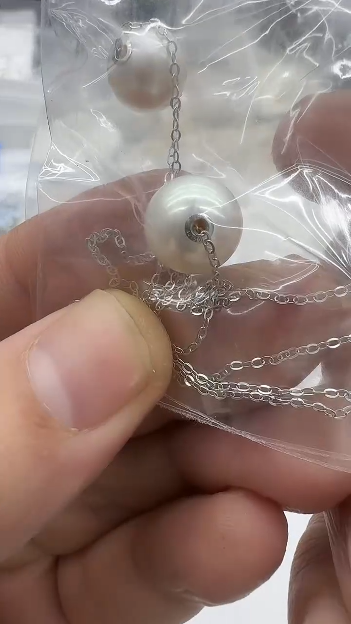 吊坠(赠链)18K金镶嵌淡水珍珠11mm 白珠路路通-孤品