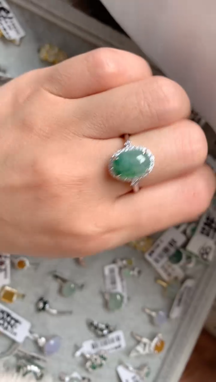 【闪购商品】翡翠戒指银S925镶嵌热