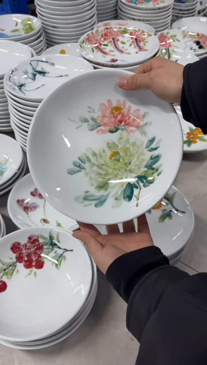 景德镇手绘釉中彩（食品级）圆深盘