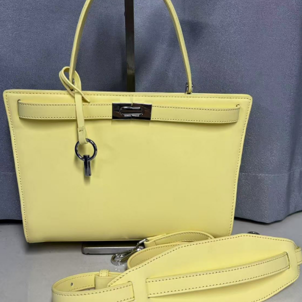 WEIGE【手提】牛皮手提单肩腋下包BV7273-小鸡黄